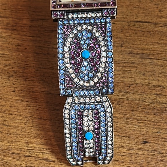 Jules Jurgensen Brass Tone Ladies Rhinestone Jeweled Bracelet Watch NEW BATTERY - Picture 8 of 17